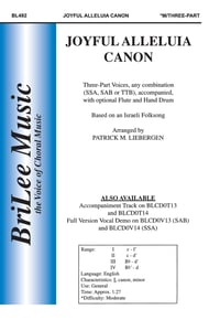 Joyful Alleluia Canon Three-Part Treble choral sheet music cover Thumbnail